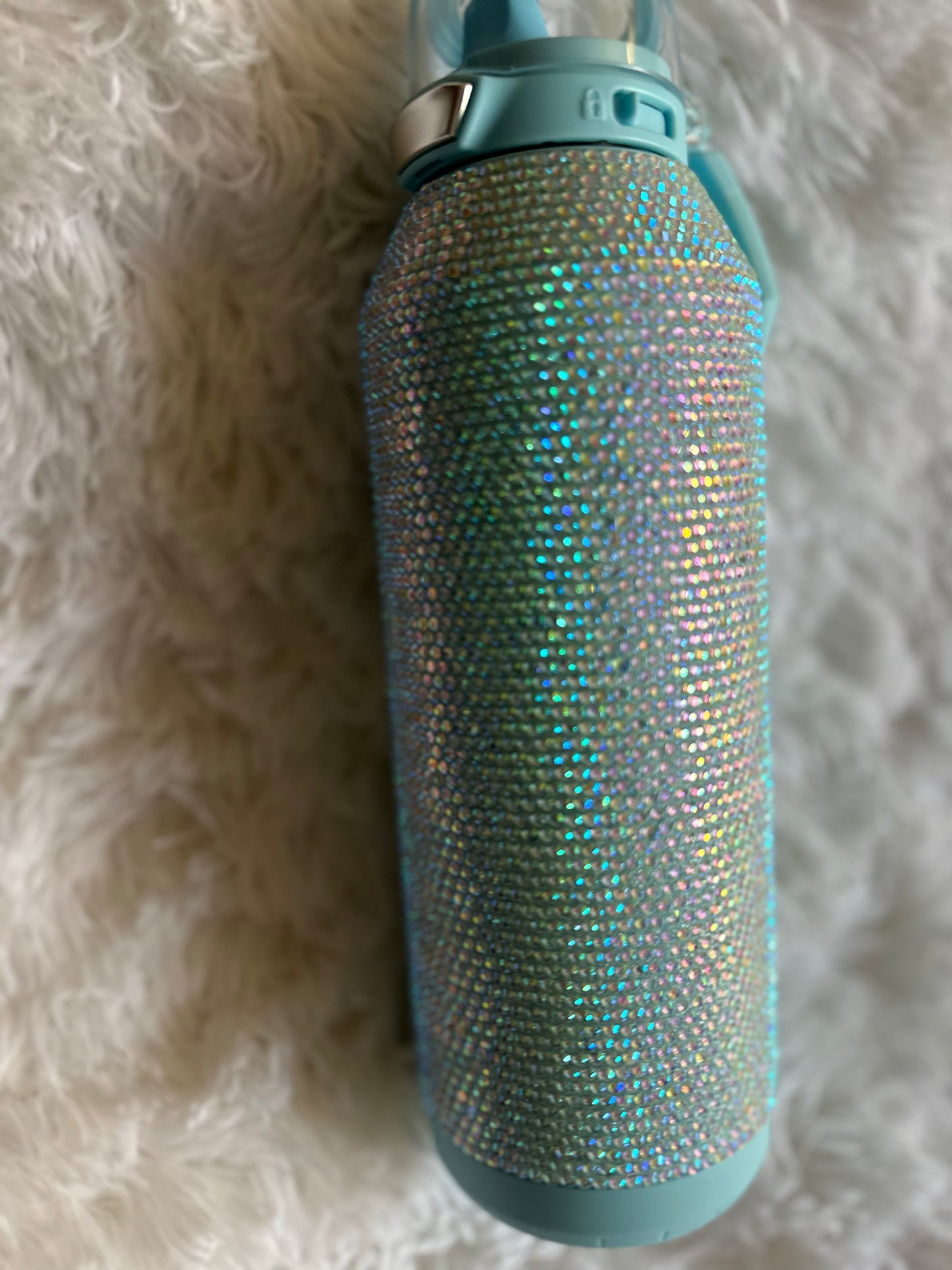 Light Blue AB Rhinestone Stainless Steel Water Bottle