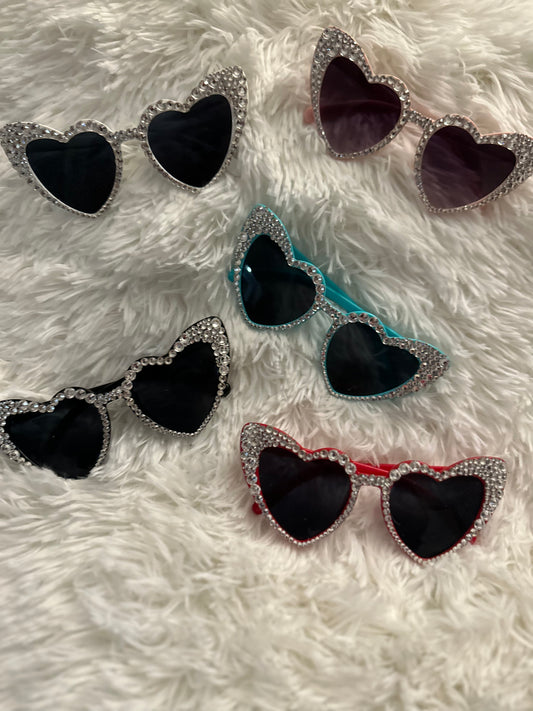 Rhinestone Heart Shaped Sunglasses