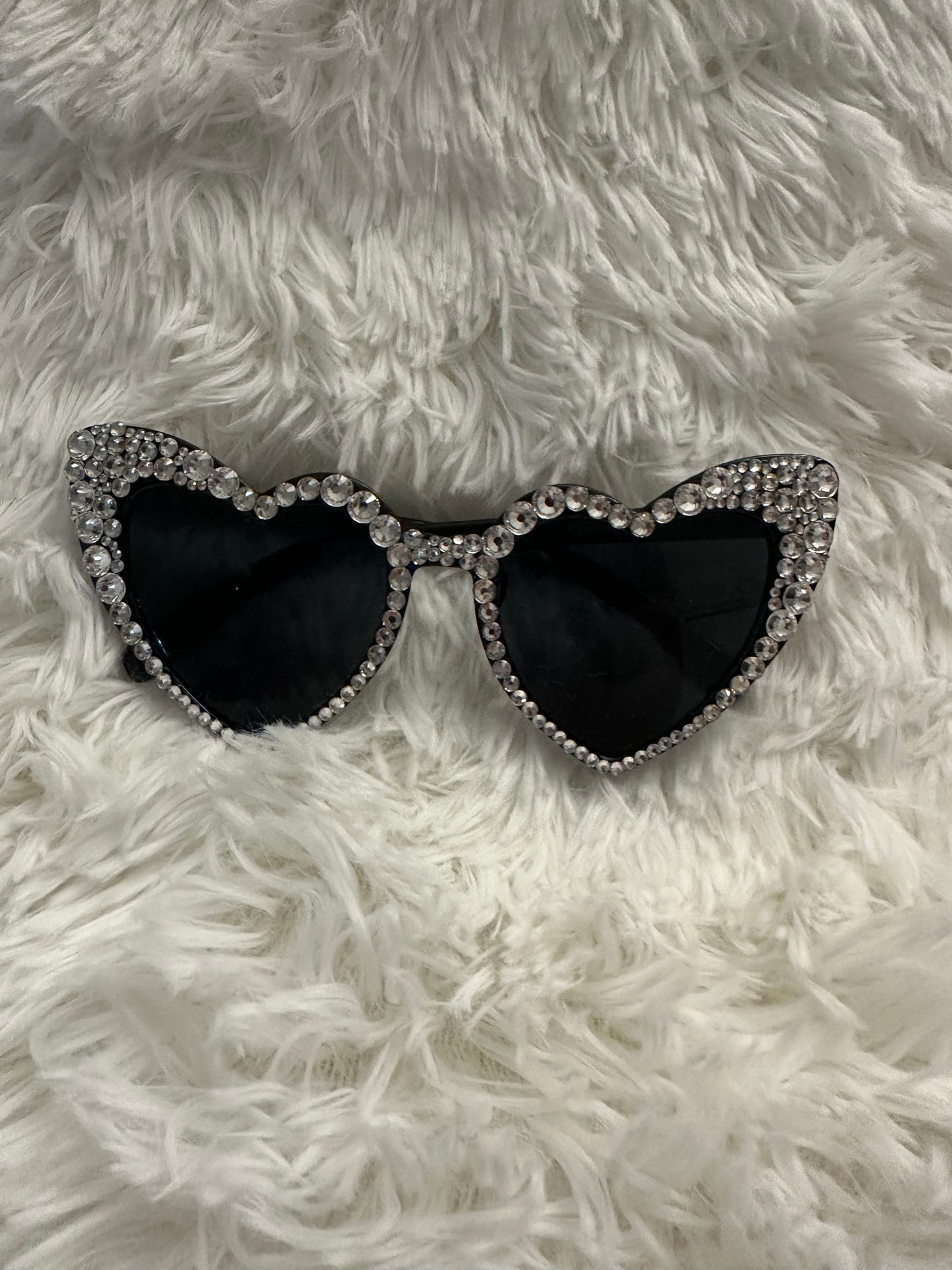 Rhinestone Heart Shaped Sunglasses