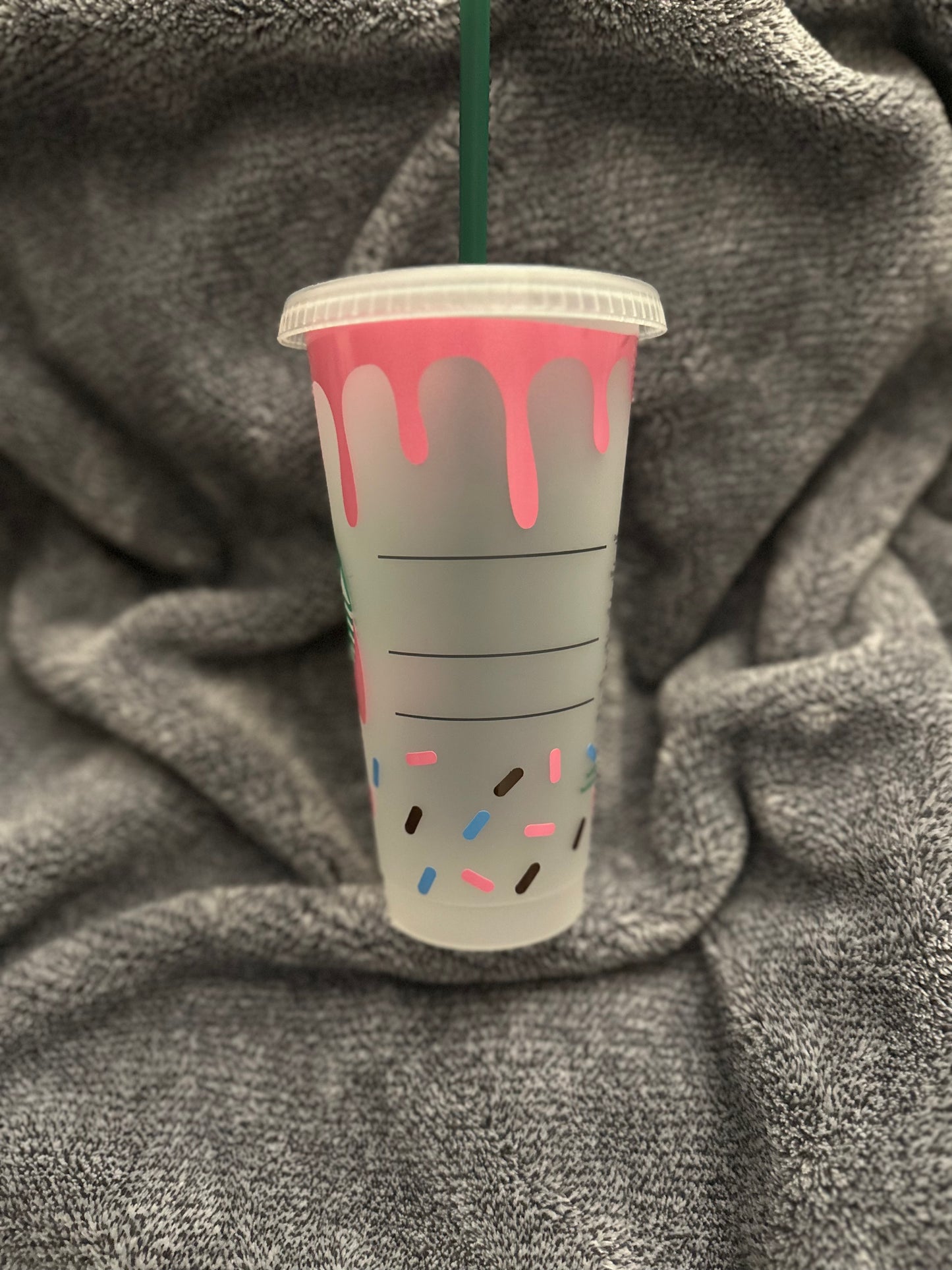 Strawberry Drip with Sprinkles Cold Cupc
