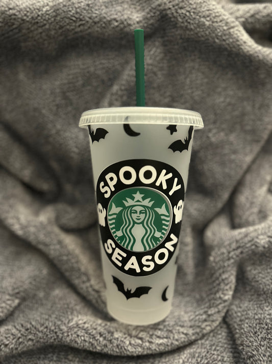 Spooky Season Ghost and Bats Cold Cup