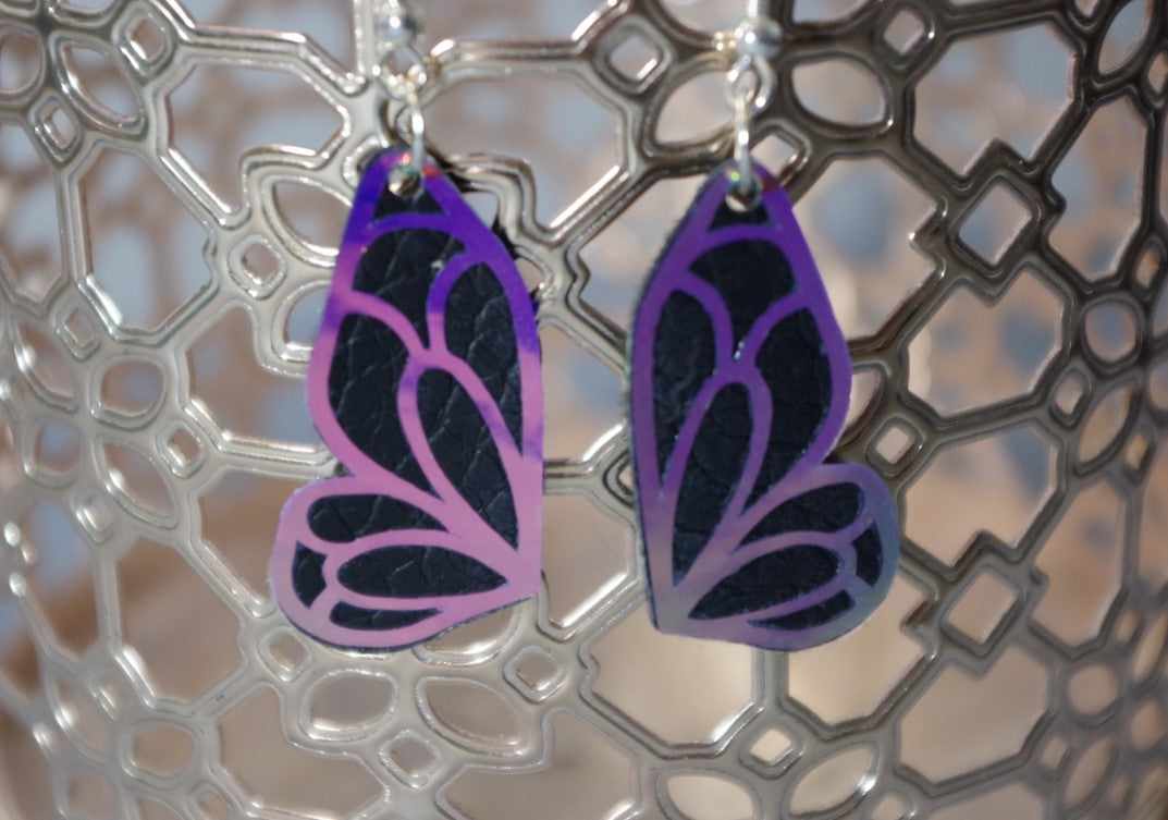 Mini Black Moonlight Pearl Butterfly Earrings