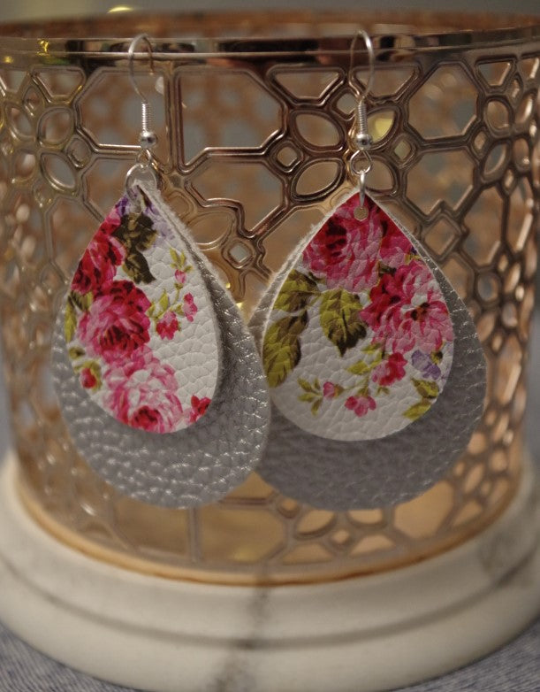 Double Layered Floral Teardrop Earrings