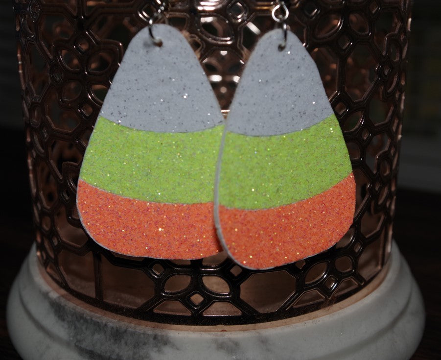 Glitter Candy Corn Earrings